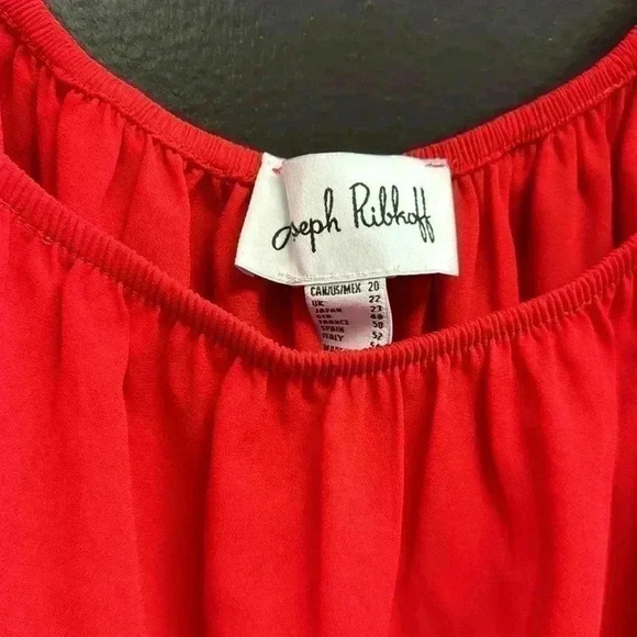 Joseph Ribkoff Off Shoulder Blouse.  Lipstick Red color.  Women’s size 20. - Picture 2 of 5
